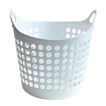 모노톤 빨래 바구니 S, 화이트, 1개