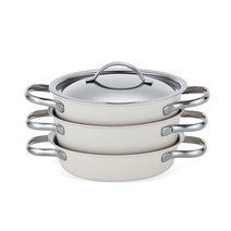 에델코첸 통5중 착착 냄비세트 20cm 4p 인덕션 IH, 에코크림, 미니팬20cm + 양수냄비20cm + 딥 양수냄비20cm + 스텐커버