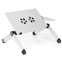 지오비즈 트랜스폼 데스크 팬탑재 ET6 스마트 노트북 거치대, 실버