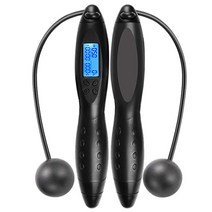 스마트 유무선 멀티 LCD 디지털 무소음 줄넘기, 블랙