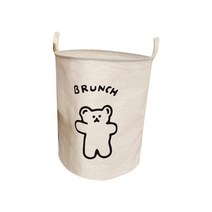 린넨면 방수 캐릭터 다용도 저장 바구니, 04, 1개