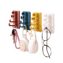 북유럽풍 벽걸이 후크 회전형, 화이트, 블루, 옐로우, 화이트, 4개