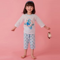 올로미미 여아용 인어공주 오가닉 7부 자카드 실내복 세트