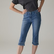올리비아로렌 여성용 자수 포인트 7부 데님 팬츠 VVCMPXM5371