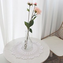 그린인터네셔널 플라워 원형 테이블 매트 XL, 화이트