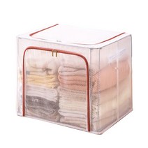 구분하기 쉽고 깔끔한 대용량 투명수납상자 80L, 연핑크, 1개