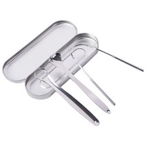 스테인리스 혀클리너 3종세트 실버, 1세트