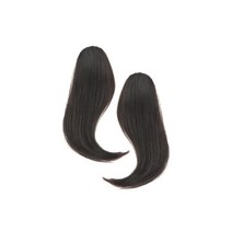 MEO 여자 앞머리 옆머리 부분가발 똑딱이 25cm 2p, 블랙, 1세트