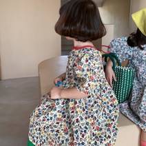 백리본 끈 작은꽃 원피스