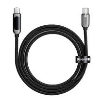 베이스어스 LED 디스플레이 100w c타입 고속충전케이블, 블랙(CATSK-B01), 1m