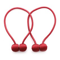 루비코코 방울 자석 커튼타이백, 레드, 2개