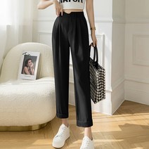 페이퍼먼츠 여성용 핀턱라인 롤업 컬러 슬랙스 00451