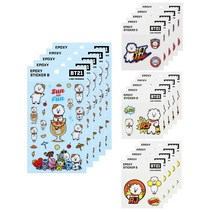 BT21 에폭시 스티커 알제이 4종 x 5p 세트, 혼합색상, 1세트
