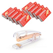 하이어데코 스테이플러 + 호치케스 심 10p, 투명 + 로즈골드, 1세트