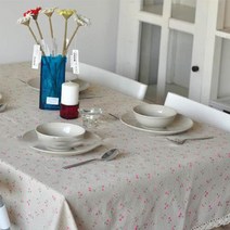 사과숲 작은 꽃 레이스 면 테이블보, 체리, 140 x 160 cm