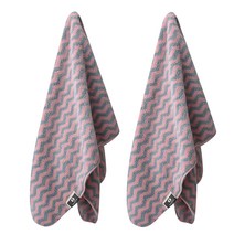 라라미즈 고급스러운 북유럽 다용도 카페 면 행주 블루핑크뾰족줄무늬 H96, 2개