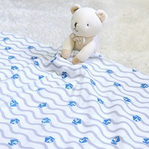오즈맘 유아용 목욕타올 순면 거즈 블랭킷 2p, 요트
