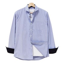 남성용 와이드카라 스트라이프 긴팔 셔츠 HC61