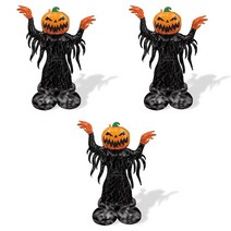 아나그램 에어벌룬 펌킨 헤드 고스트 은박풍선, 혼합색상, 3개