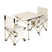 캠프터 캠핑 피크닉 접이식 테이블 + 의자 2인 세트, 혼합색상