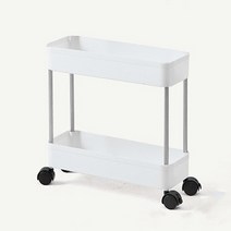 모던 바퀴 달린 수납장 2단 소형 04, 화이트