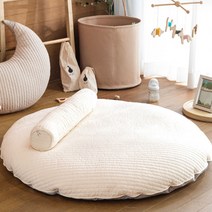 에시앙 유아용 모데즈 누빔 원형러그 놀이매트, 아이보리