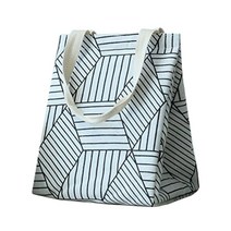 휴대용 피크닉 캠핑 보온보냉 도시락가방, 화이트마름모