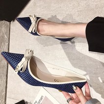 페이퍼먼츠 배색라인 리본 스틸레토 7cm 여성 하이힐 00304