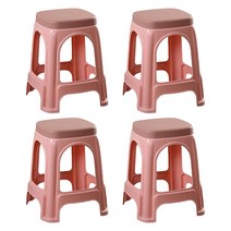 플라스틱 쿠션 간이의자 4p, 핑크