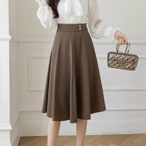 페이퍼먼츠 우아라인 가을 겨울 플레어 미디 스커트 00820