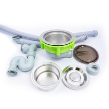 싱크대 배수구 스텐 배수관 교체 설치 세트 대형 올스텐, 혼합색상, 1세트