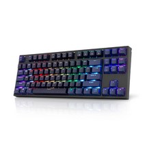 한성컴퓨터 TKL 게이트론 RGB 기계식 유선키보드 청축, 블랙, GK687, 텐키리스