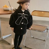 엔젤아이 여아용 진주리본퍼프코트