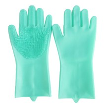 안티 스크래치 실리콘 얇은 부분 고무장갑 양쪽세트, 04 녹색, 1세트, 중(M)