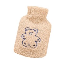퀵살림 방한 귀여운 보온 물주머니 10 살구 비스킷 곰 1000ml, 1개