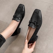 여성용 세련된 버클 디자인 플랫 로퍼 TS-1038