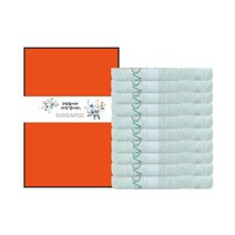 송월타월 샤보렌 가든파티 수건 130g 30수 뱀부얀 + 케이스 + 칠순 팔순 띠지 500 x 70 mm 세트, 청록(수건), 랜덤발송(케이스), D타입(띠지), 10세트