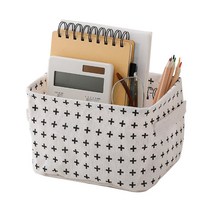 화성 천 세탁 보관 바구니 소, 03 흰색에 십자가, 1개