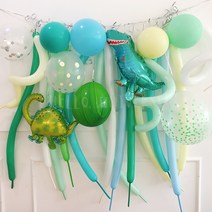 헬로유니버스 생일파티 공룡 풍선가랜드, 혼합색상, 1세트