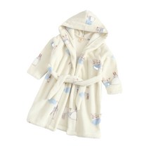 스타빈 아동용 패턴 후드 목욕가운 120호, 화이트래빗, 1개
