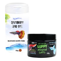로웰 블루웨이브 구피 푸드 50g + 구피 미네랄 솔트 120g 세트, 1세트