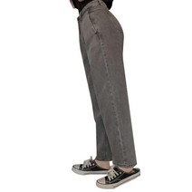 큐니걸스 여성용 155cm 탄탄 핀턱 와이드 데님팬츠