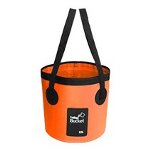 다용도 접이식물통 폴딩 타포린 방수 버킷, 오렌지, 12L