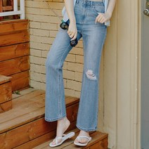 임블리 여성용 THX V NO 814 EDGE RIPPED BOOTS DENIM