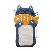 가또 반려묘 생선 든 고양이 스크래칭 보드 A타입, 블루 + 화이트 + 옐로우, 1개