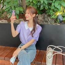 임블리 러블리카라 반팔 블라우스