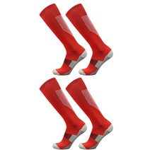 SNF 미끄럼방지 하이길이 축구양말 2켤레, 05 레드화이트