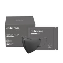 리하랑 컴포터블핏 4중 새부리형 컬러마스크 중형, 50개입, 다크그레이, 1개