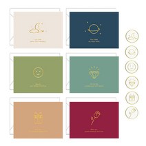 라붐 감성 러블리 디자인 카드 6종 + 봉투 6p + 스티커 6종 세트, 1세트, 일반
