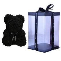 프랑온드 발렌타인데이 화이트데이 기념일 로즈 베어 40cm, 리본 블랙